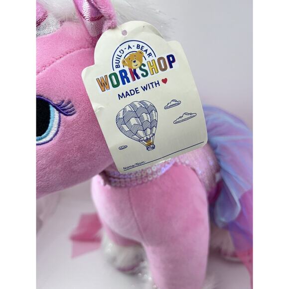 Build-A-Bear BABW 16” Candy Cane Swirl Unicorn Plush Stuffed Animal Toy W/ Dress - Picture 3 of 16